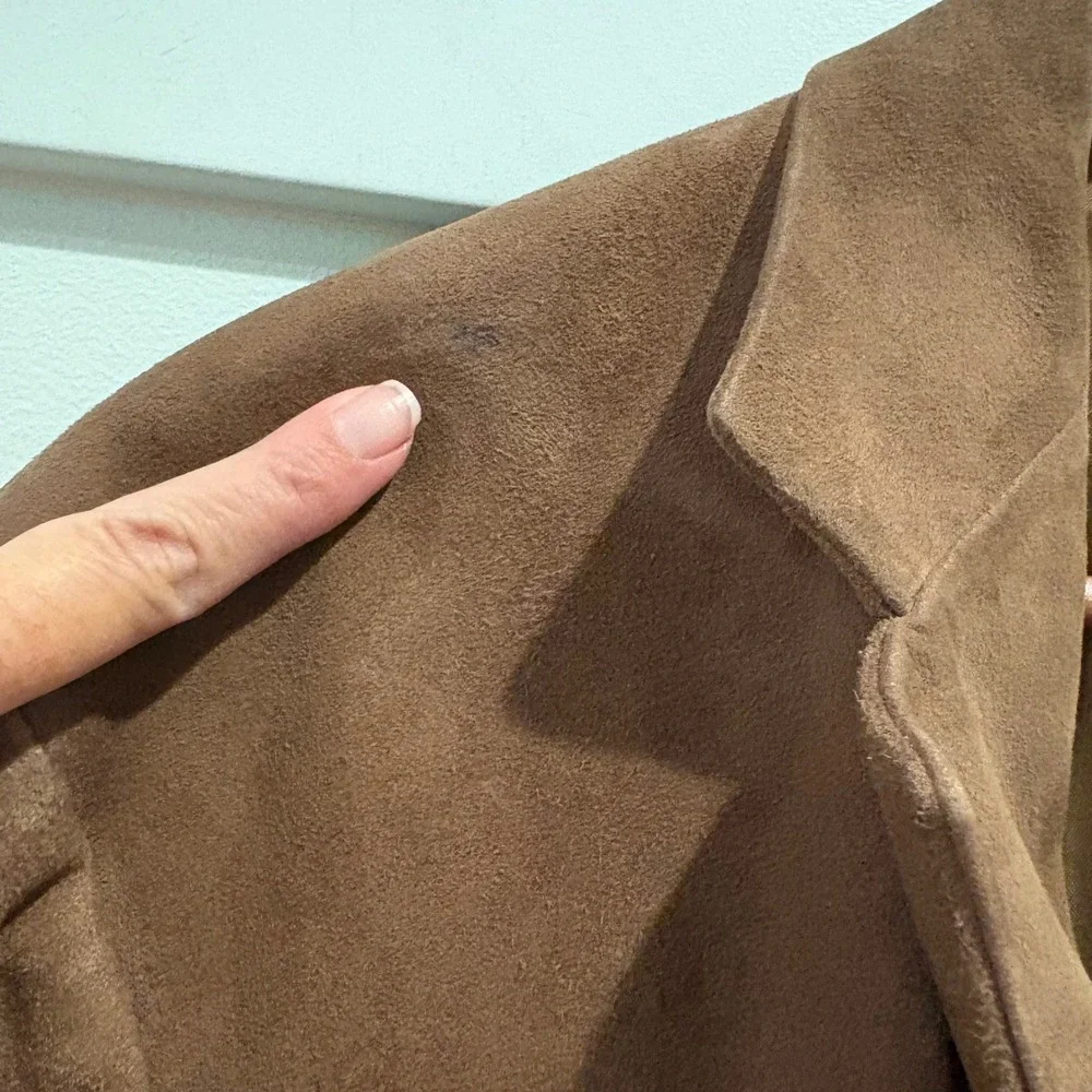 Lopez Suede Leather Blazer Mens 42 Brown Argentina Fine Leather Goods Jacket 70s